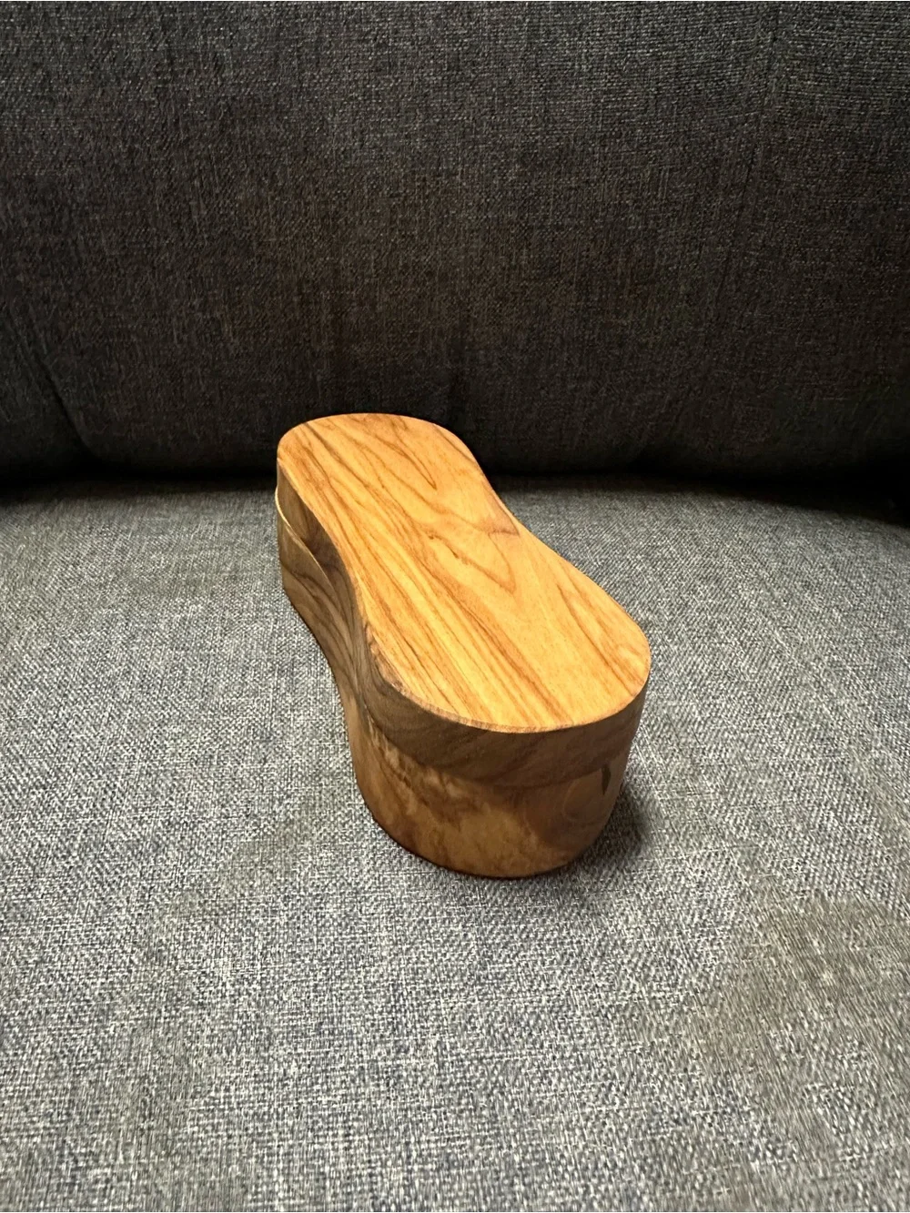 Olive Wood Salt and Pepper Keeper - Natural Wood Grain